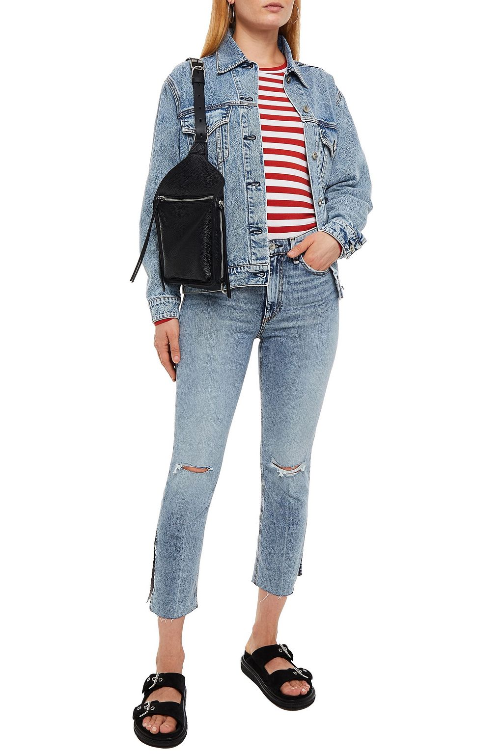 RAG & BONE Nina distressed high-rise kick-flare jeans