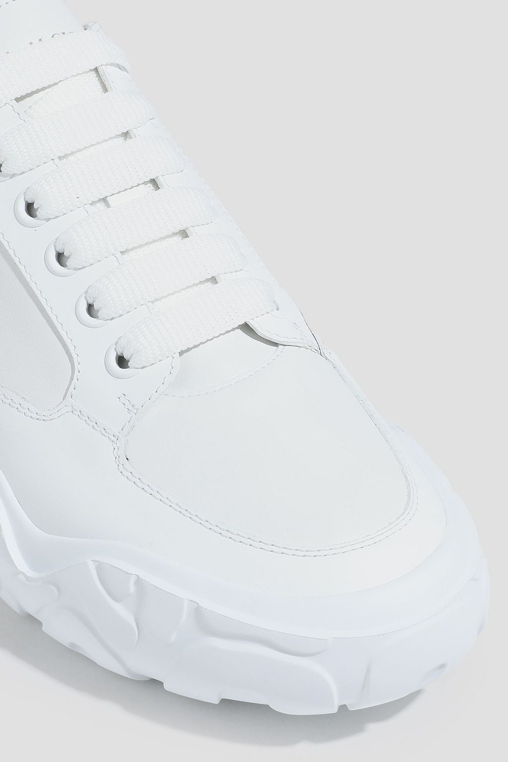 ALEXANDER MCQUEEN Suede-trimmed leather exaggerated-sole sneakers