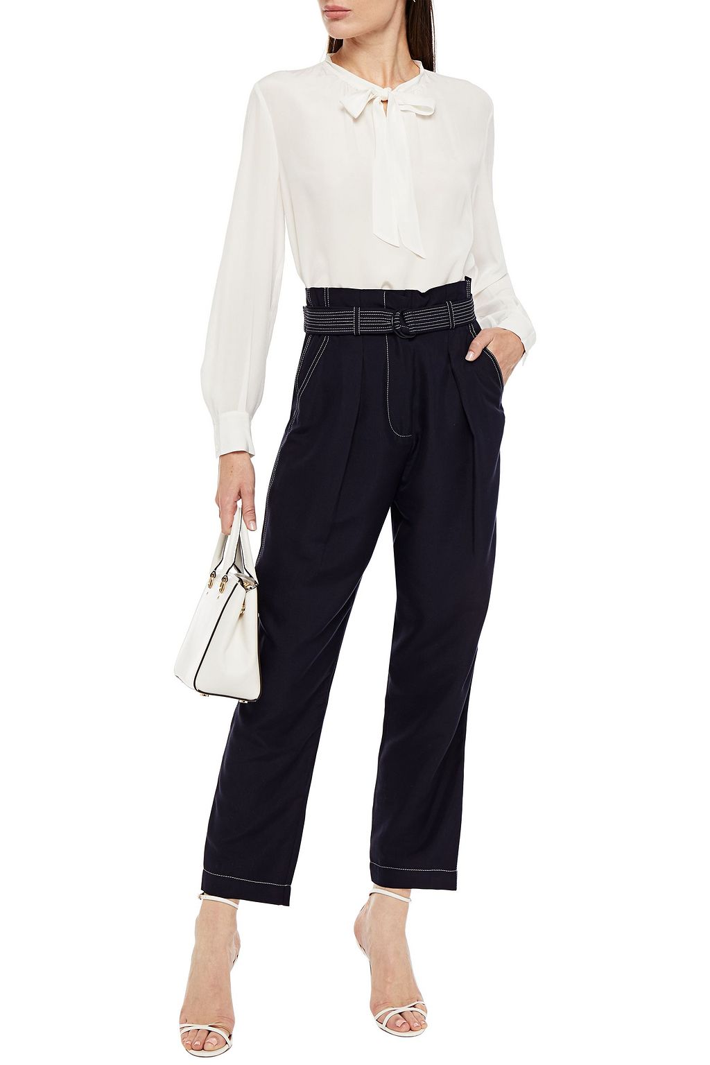 ZIMMERMANN Belted silk straight-leg pants