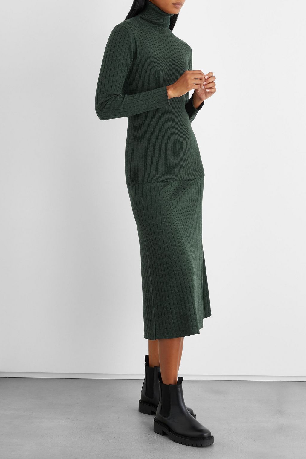 IRIS & INK Émilie ribbed merino-wool blend turtleneck sweater