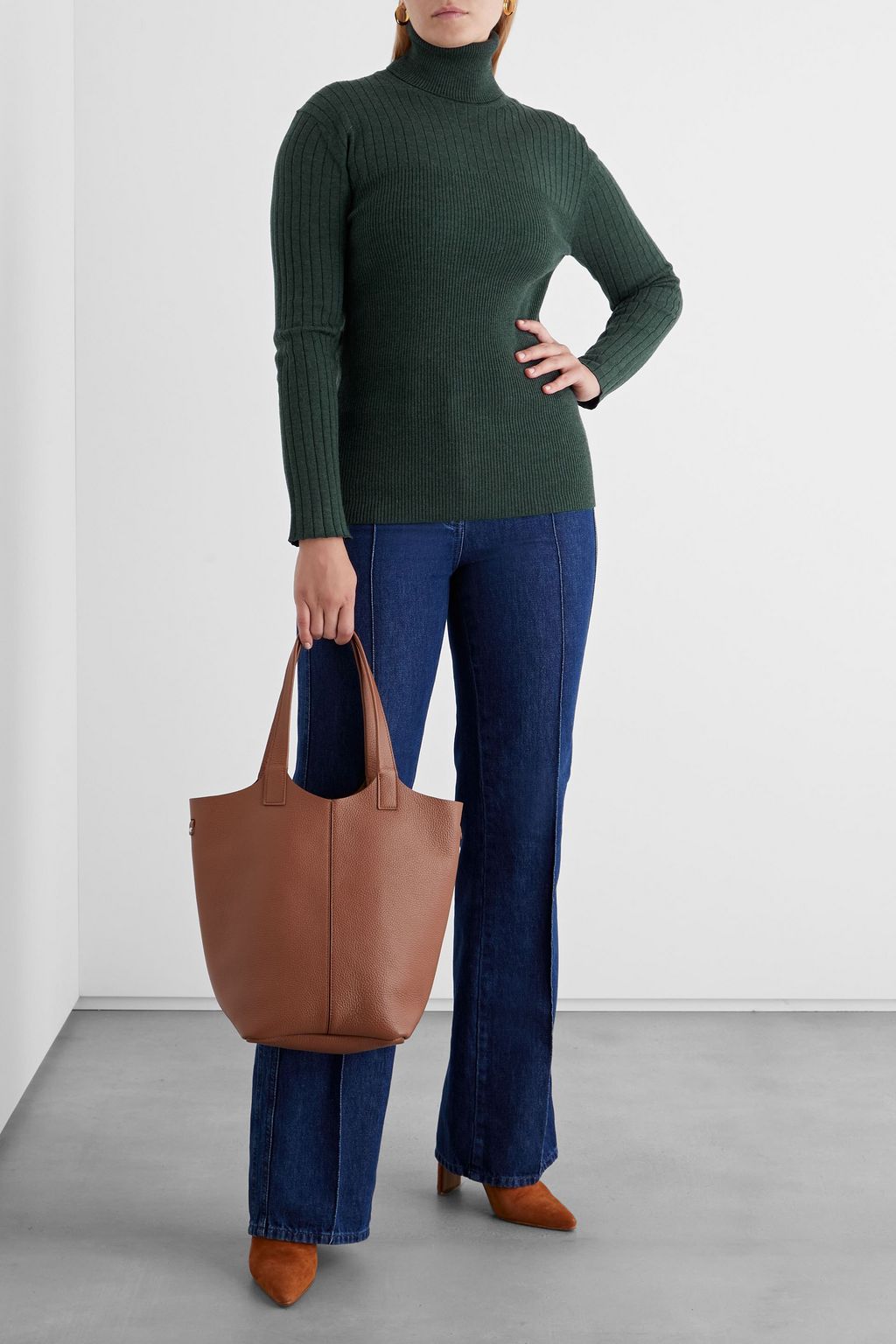 IRIS & INK Émilie ribbed merino-wool blend turtleneck sweater