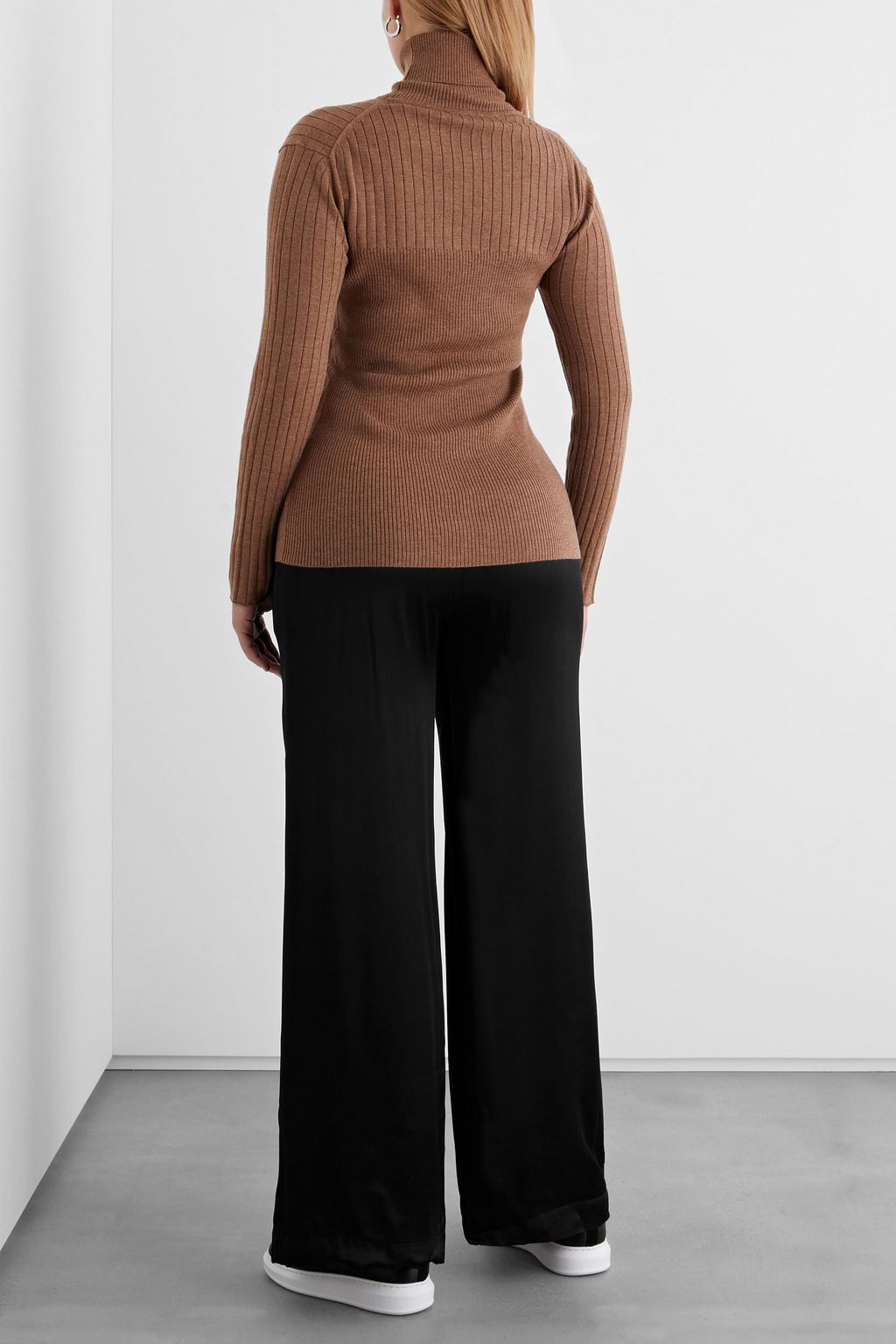 IRIS & INK Émilie ribbed merino-wool blend turtleneck sweater