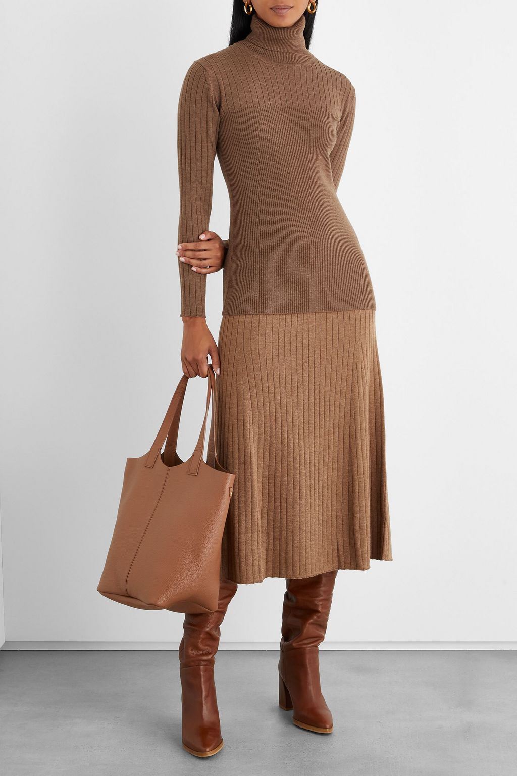IRIS & INK Émilie ribbed merino-wool blend turtleneck sweater