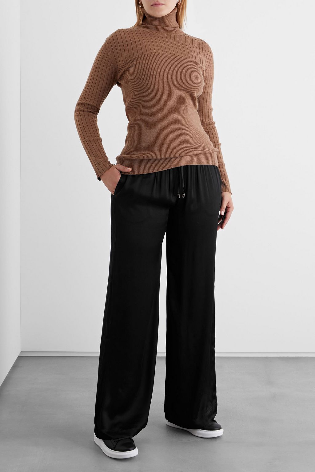 IRIS & INK Émilie ribbed merino-wool blend turtleneck sweater