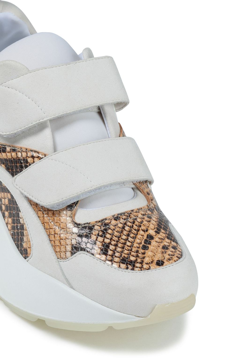 STELLA MCCARTNEY Eclypse Sneakers aus Leder mit Schlangeneffekt und Velourslederimitat
