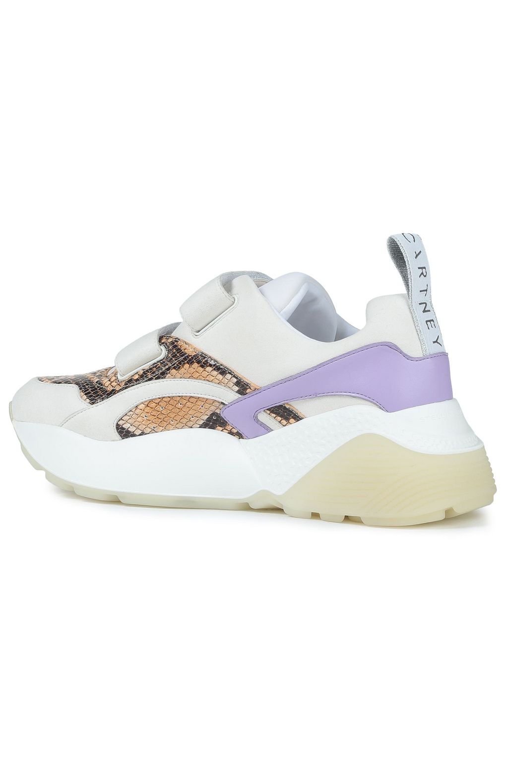 STELLA MCCARTNEY Eclypse Sneakers aus Leder mit Schlangeneffekt und Velourslederimitat
