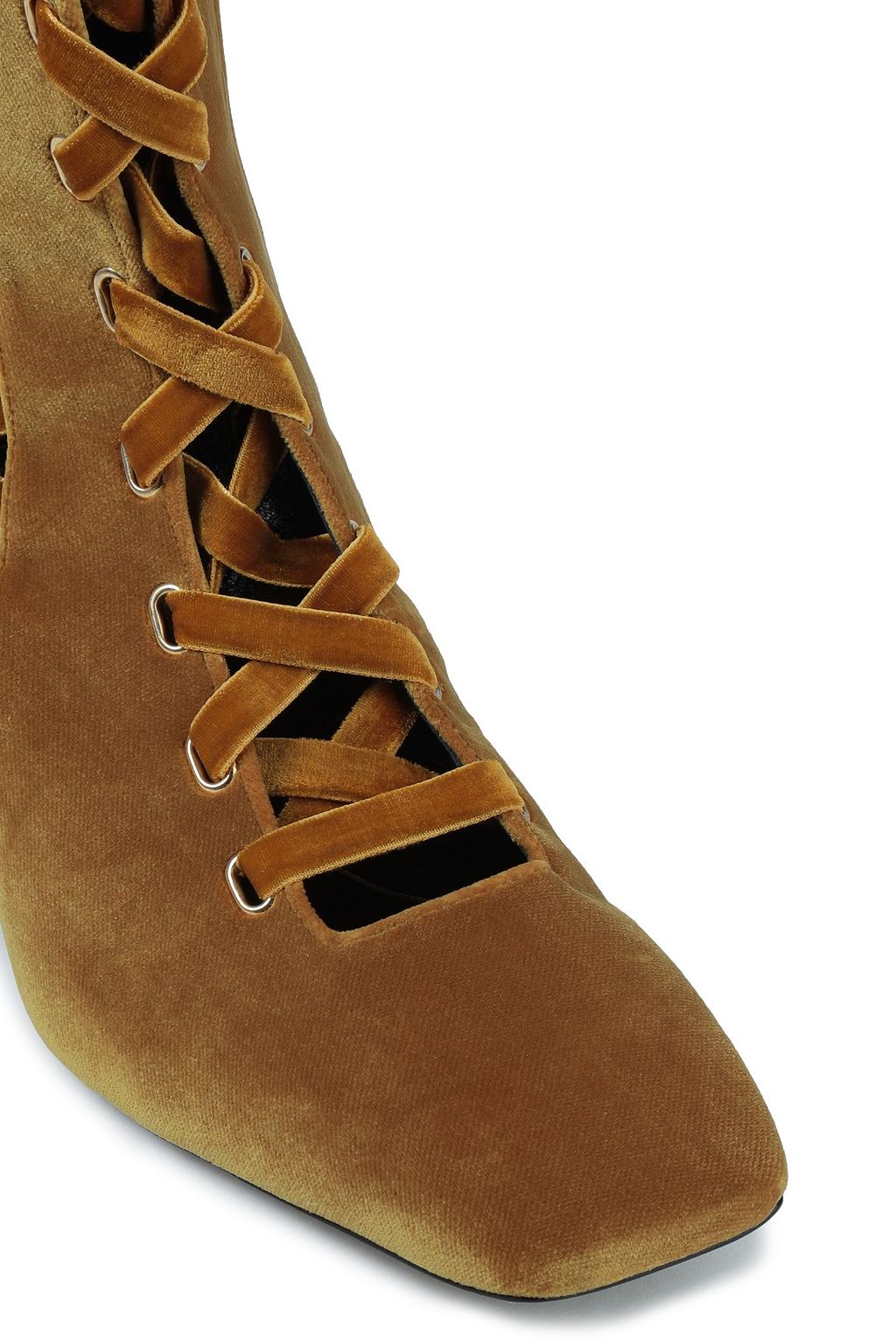 ZIMMERMANN Ankle Boots aus Samt mit Schnürung