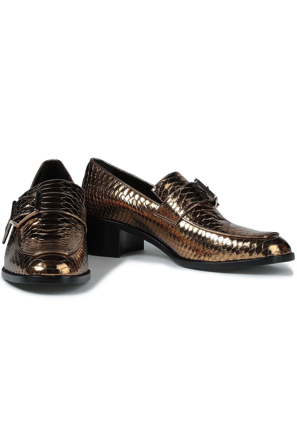 ZIMMERMANN Metallic croc-effect loafers