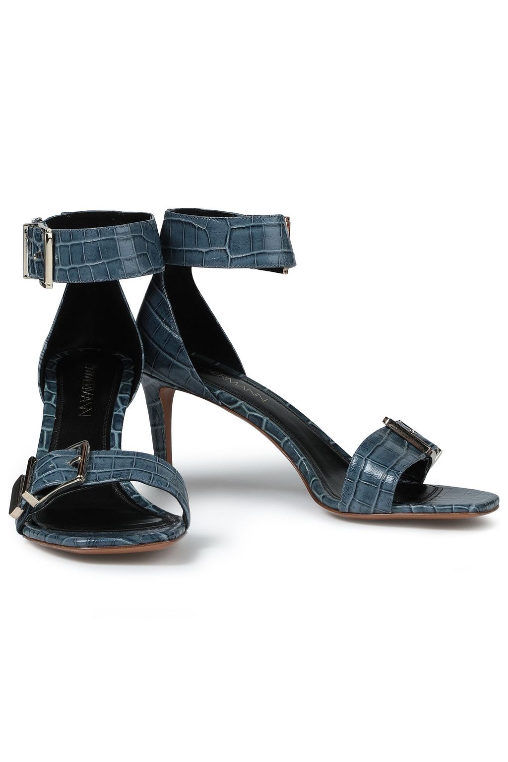ZIMMERMANN Buckled croc-effect leather sandals