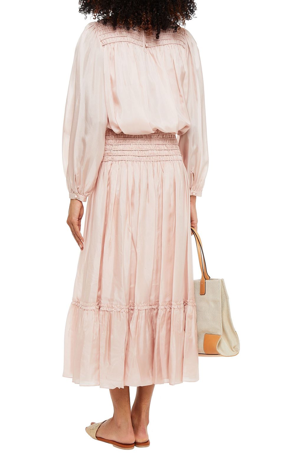 TORY BURCH Shirred silk blouse