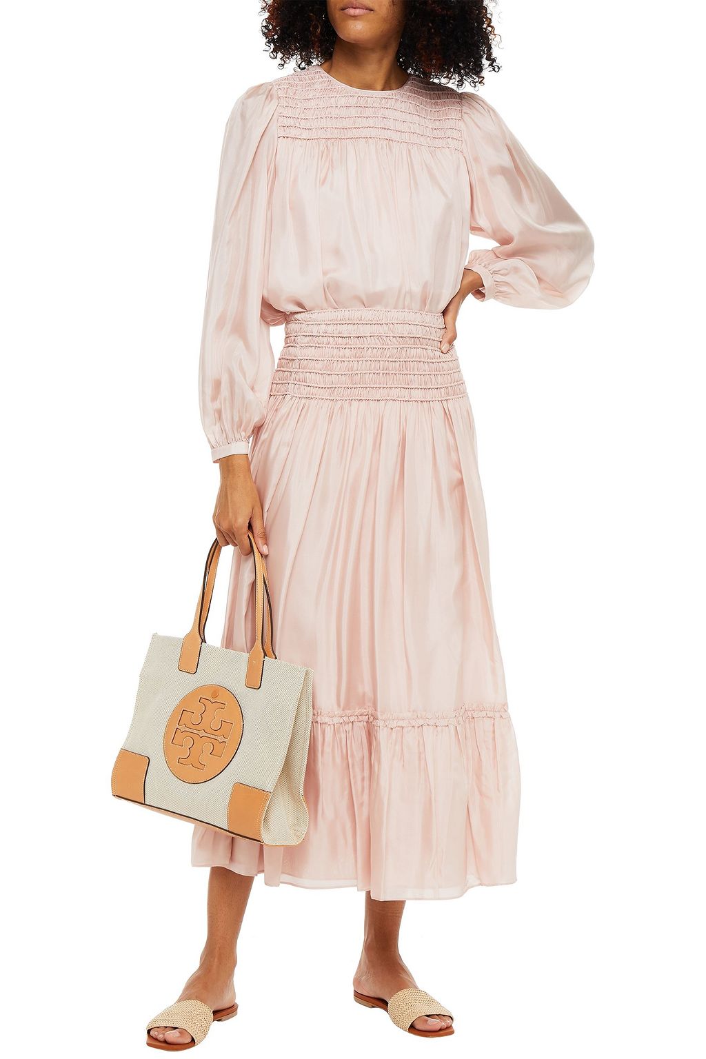 TORY BURCH Shirred silk blouse