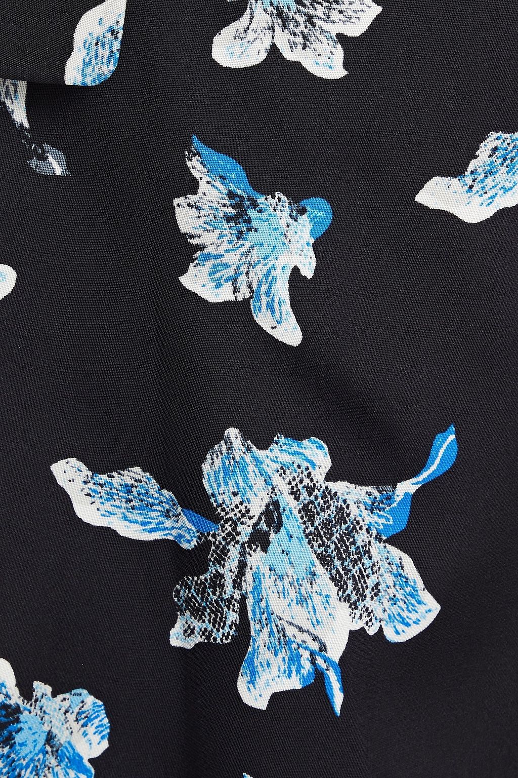 DIANE VON FURSTENBERG Bernice wrap-effect floral-print cady wide-leg jumpsuit
