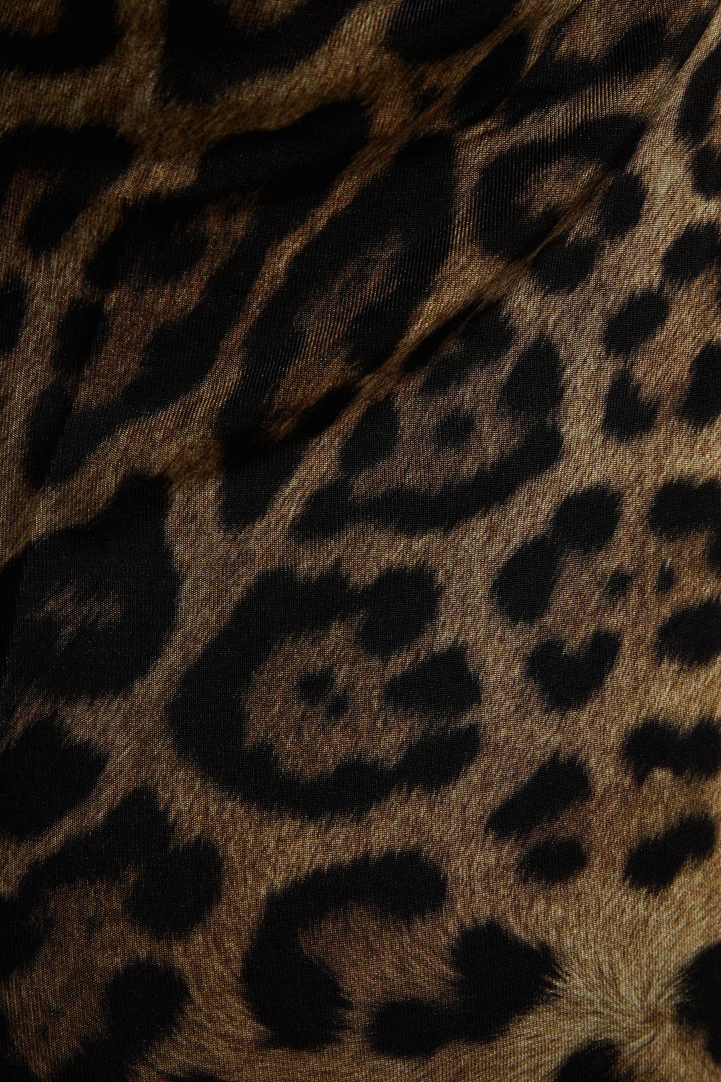 ROBERTO CAVALLI Gathered leopard-print stretch-jersey top