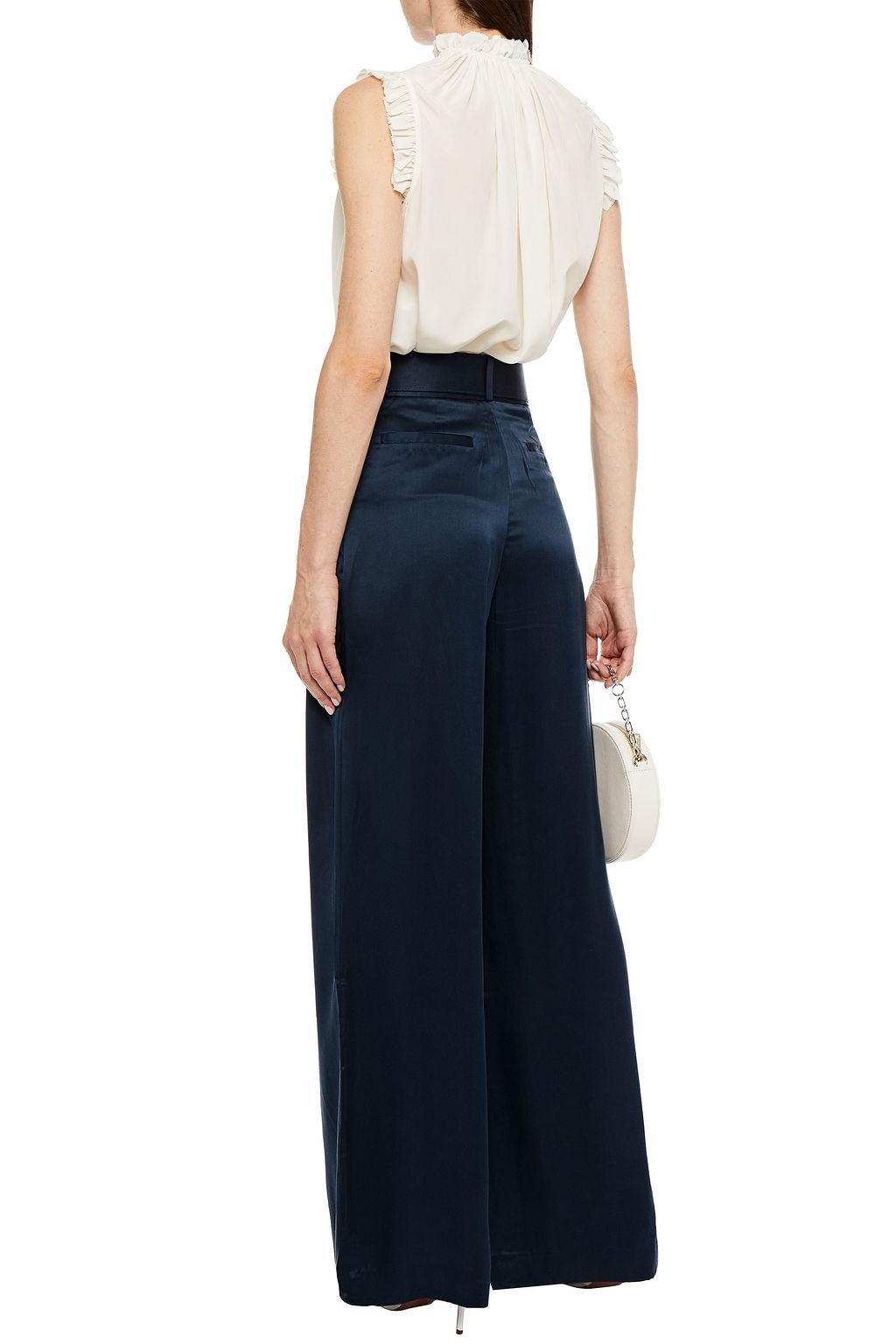ZIMMERMANN Ruffle-trimmed silk crepe de chine top