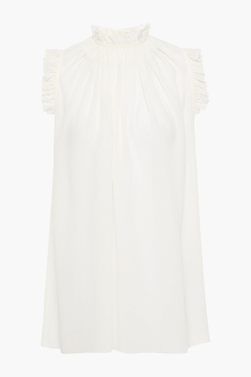 ZIMMERMANN Ruffle-trimmed silk crepe de chine top | THE OUTNET