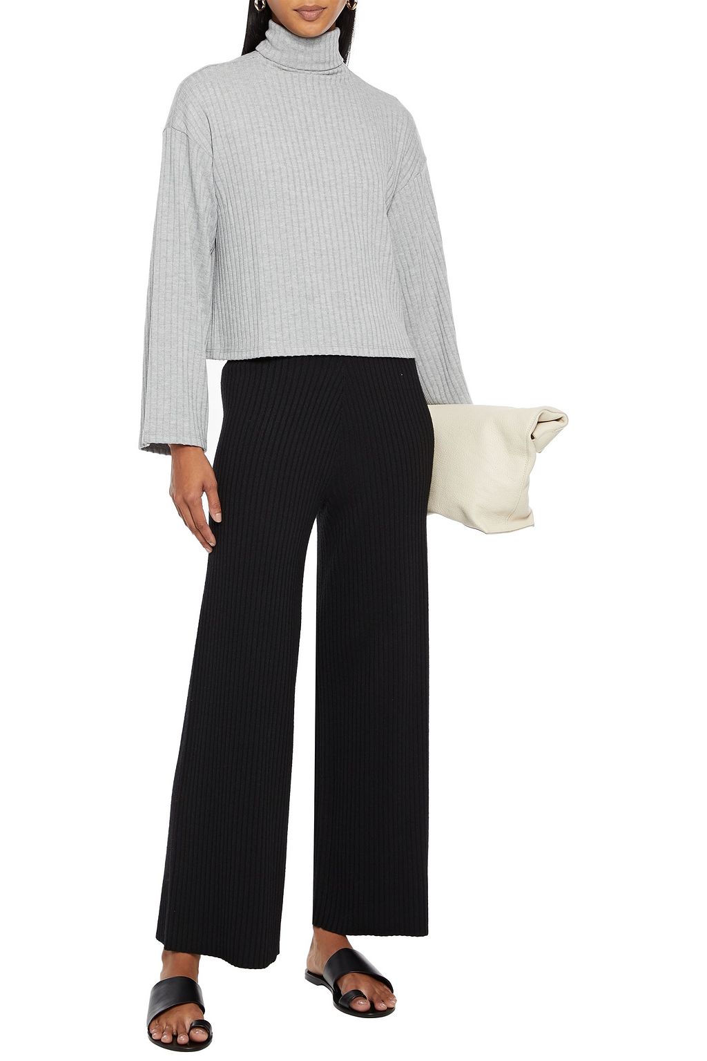 ENZA COSTA Ribbed-knit turtleneck sweater