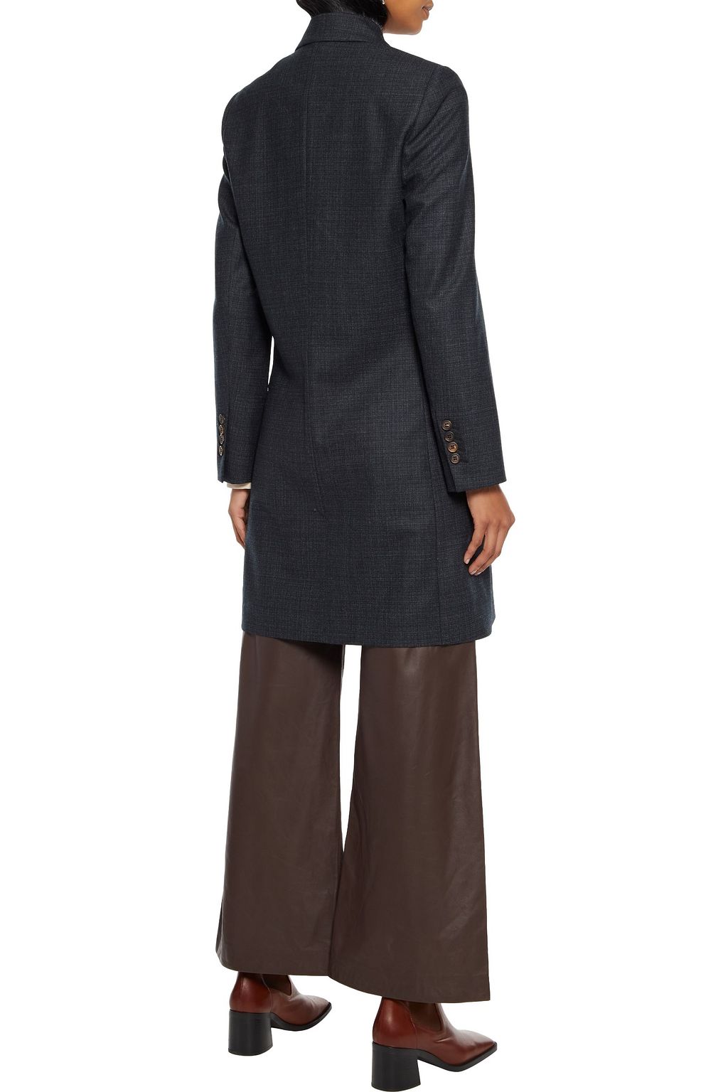 BRUNELLO CUCINELLI Double-breasted bead-embellished wool-blend coat
