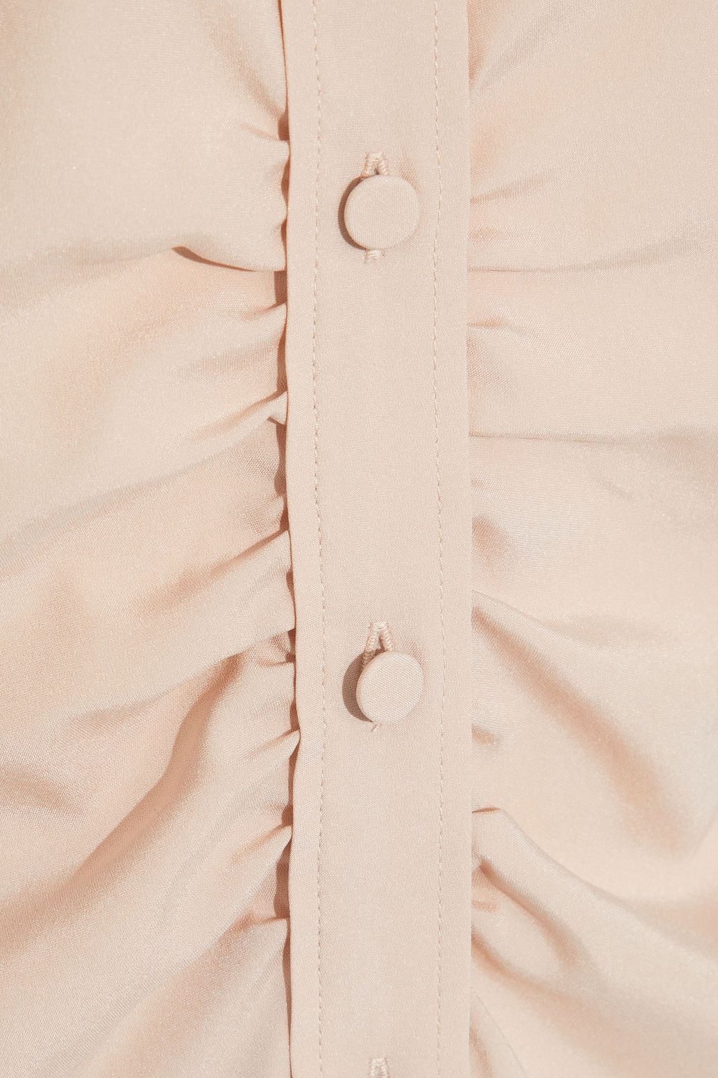FRAME 70s ruched silk-blend crepe de chine shirt