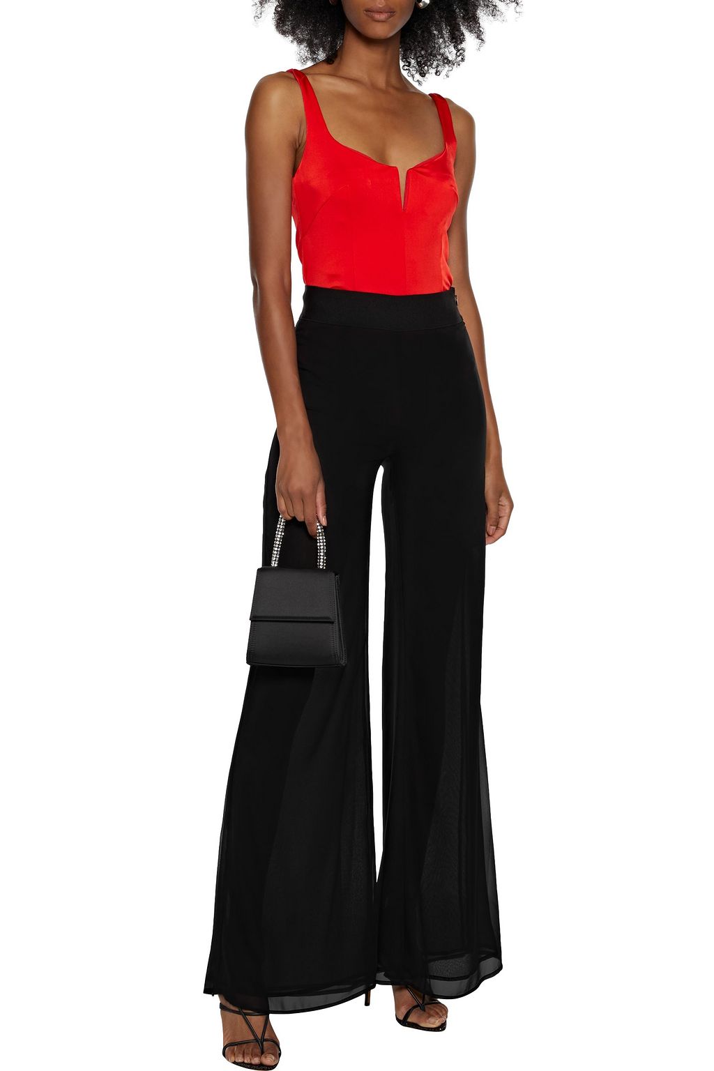 GALVAN  LONDON Georgette wide-leg pants