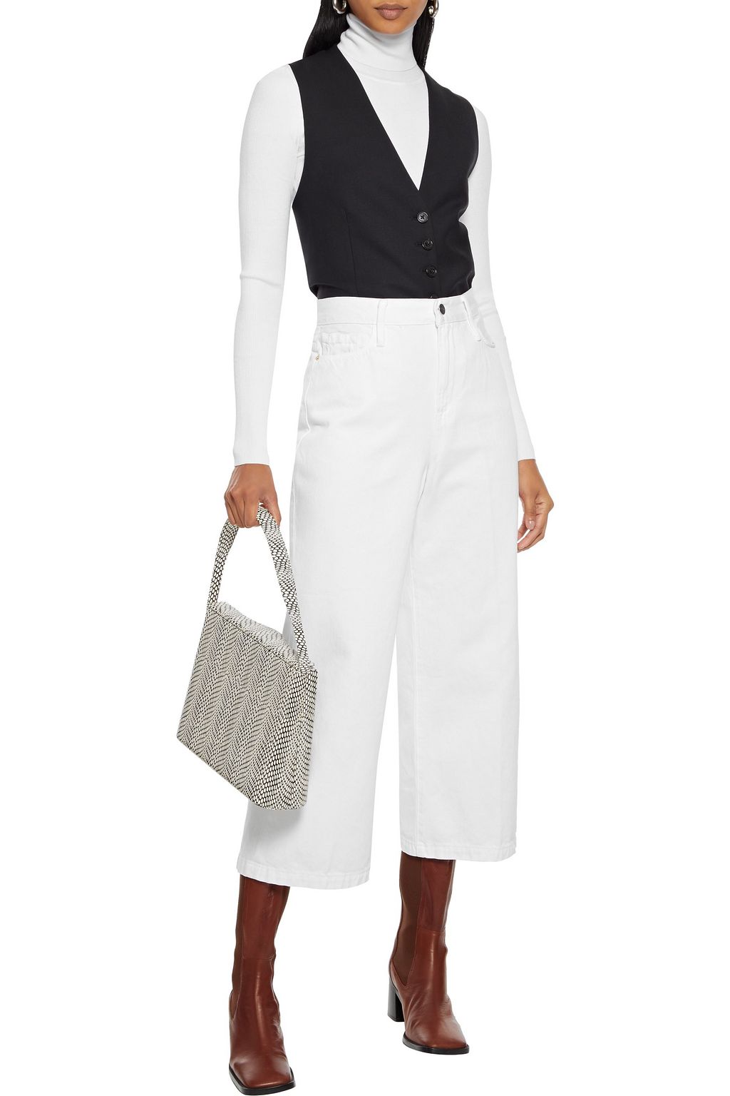 FRAME Ali Wide Crop high-rise wide-leg jeans