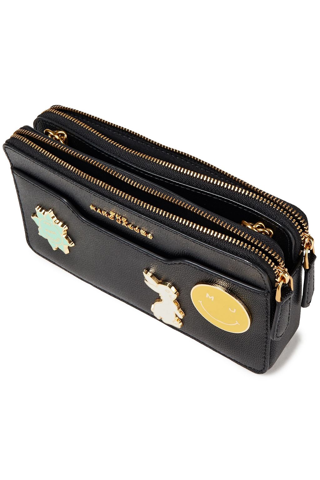 MARC JACOBS Appliquéd lizard-effect leather wallet