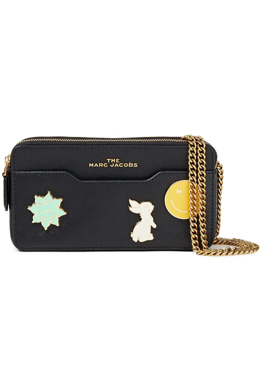 MARC JACOBS Appliquéd lizard-effect leather wallet