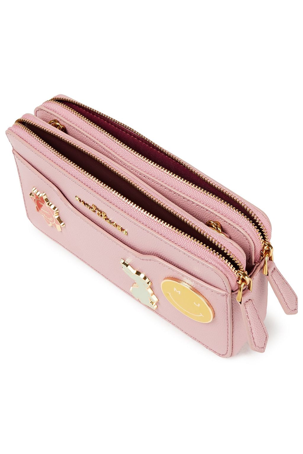 MARC JACOBS Appliquéd lizard-effect leather wallet
