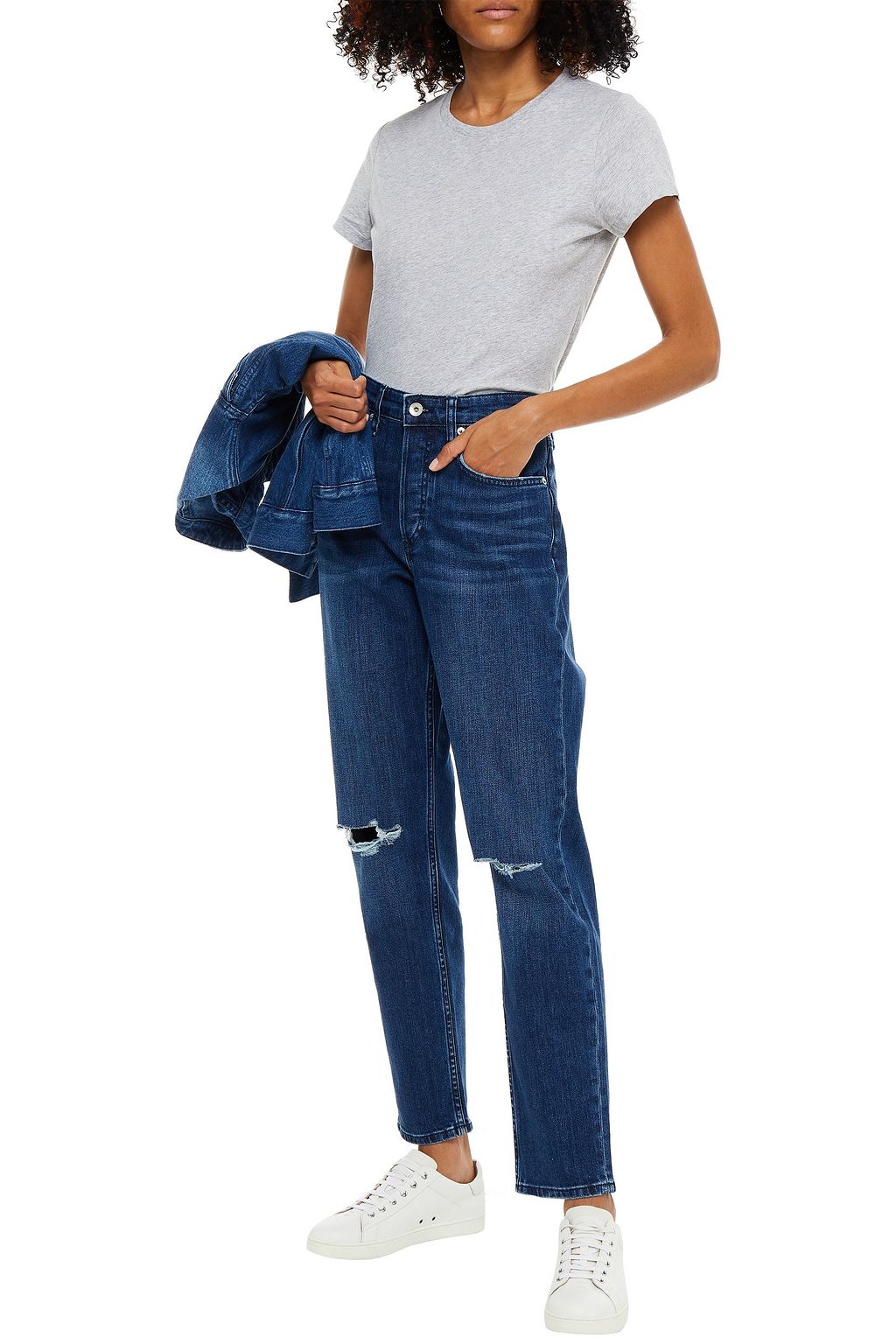 RAG & BONE Rosa distressed high-rise boyfriend jeans
