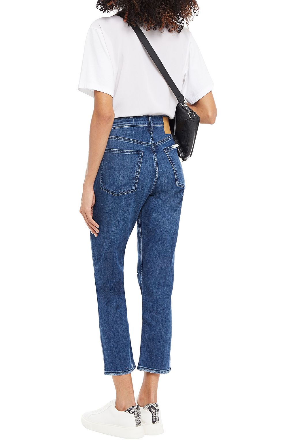 RAG & BONE Maya cropped distressed high-rise slim-leg jeans