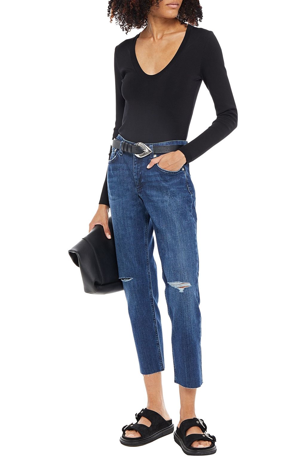 RAG & BONE Dre cropped distressed boyfriend jeans