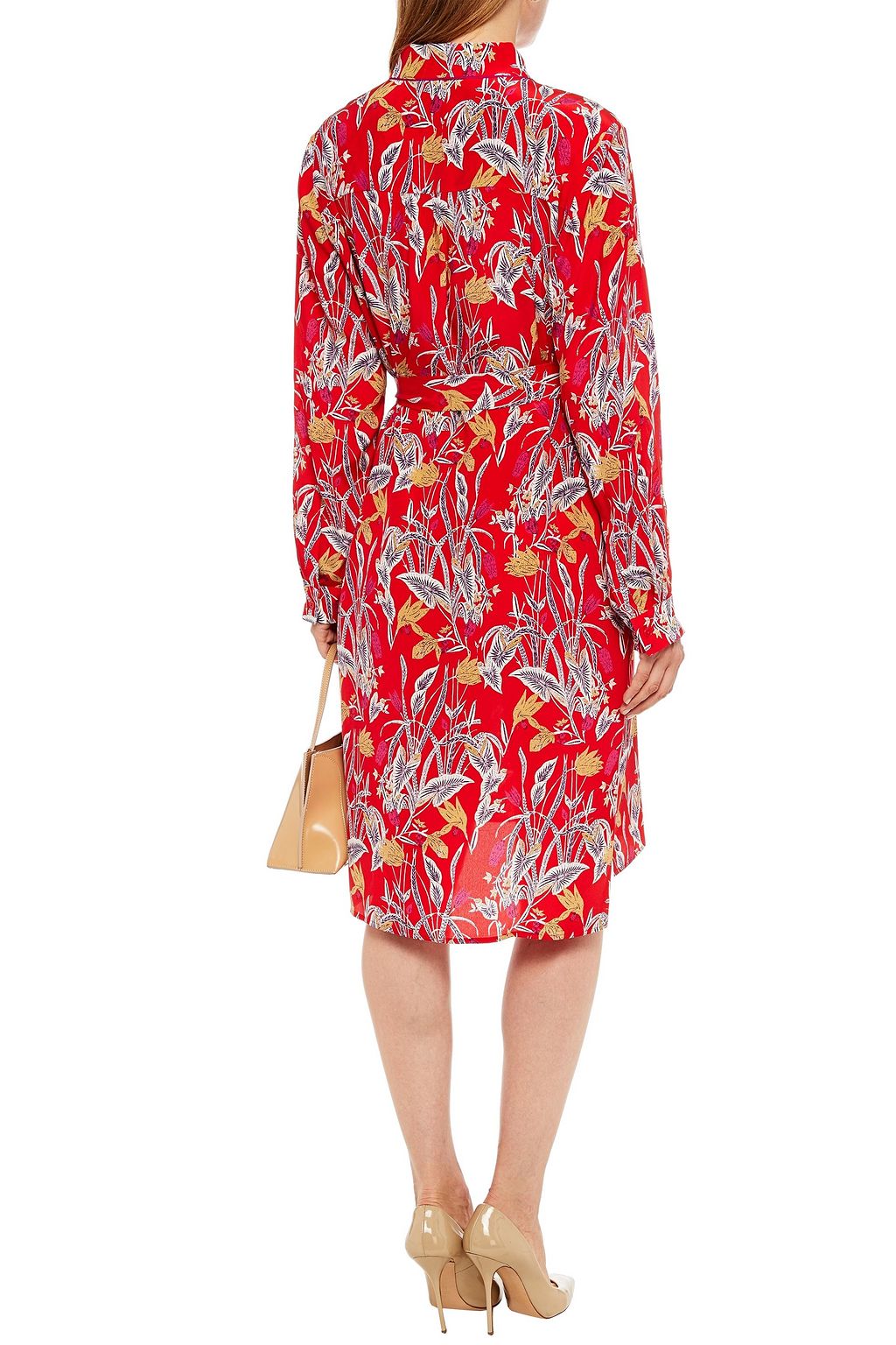 DIANE VON FURSTENBERG Floral-print silk crepe de chine shirt dress