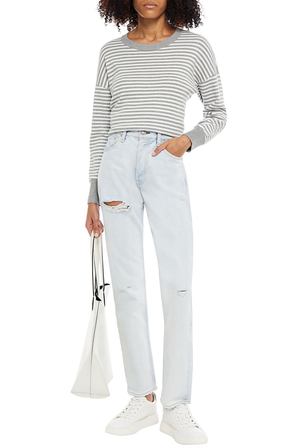 RAG & BONE Maya distressed high-rise slim-leg jeans