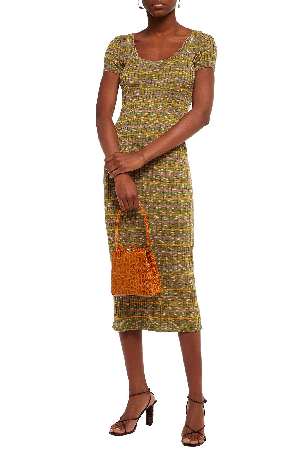 M MISSONI Marled ribbed cotton-blend midi dress