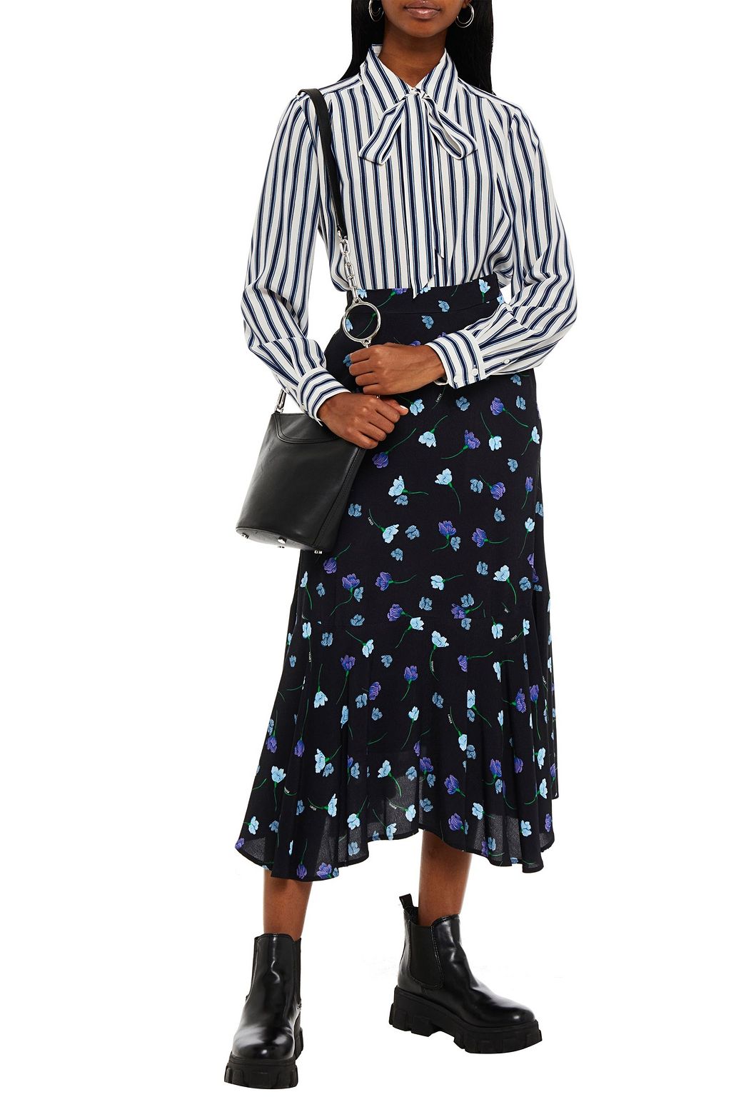 MARC JACOBS Striped silk crepe de chine shirt