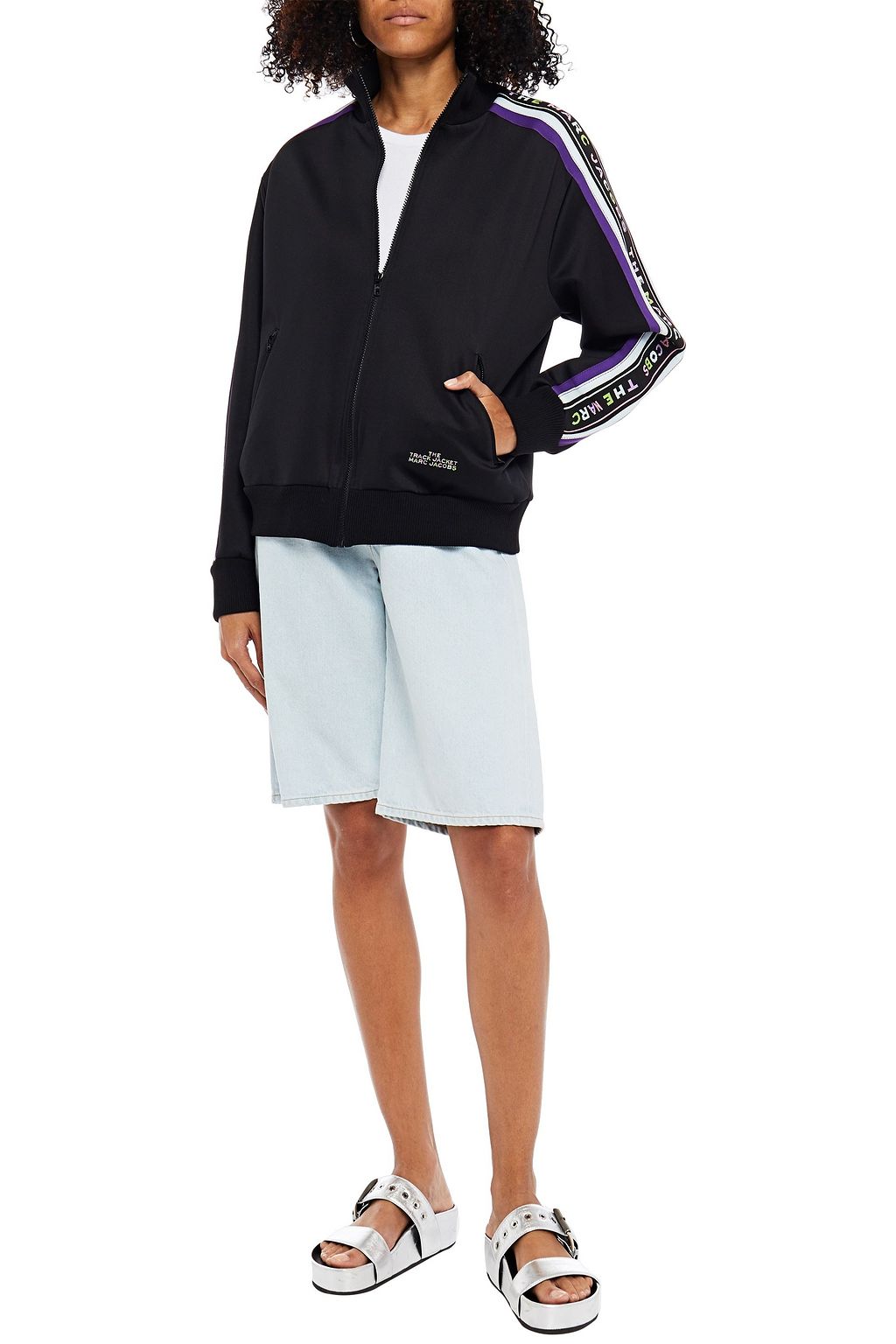 MARC JACOBS Striped stretch-jersey track jacket