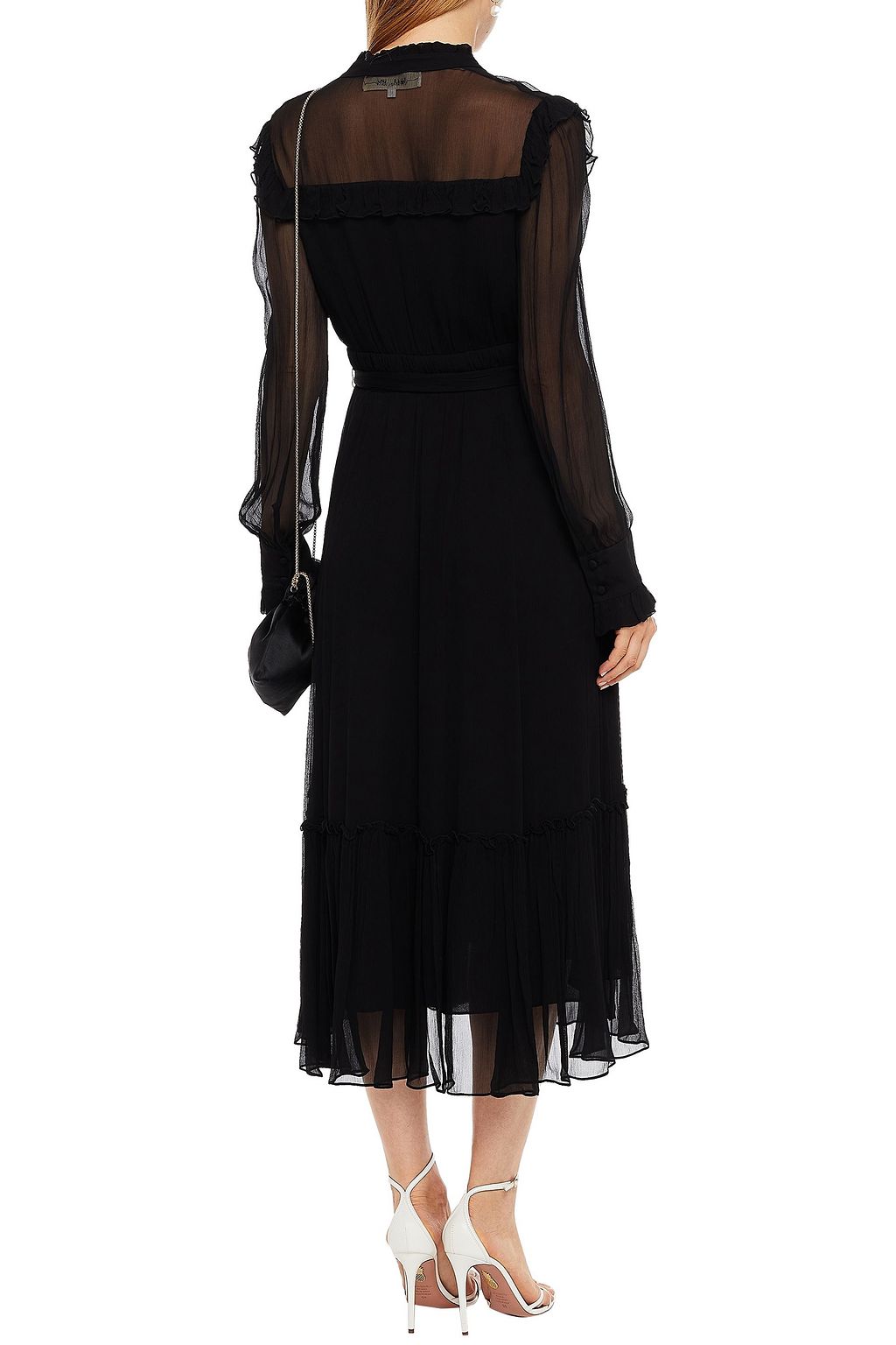 DIANE VON FURSTENBERG Wrap-effect ruffle-trimmed crepon midi dress