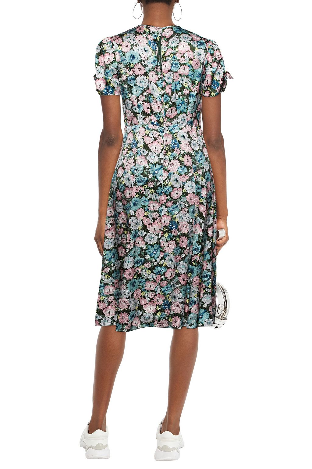 MARC JACOBS Embellished floral-print silk-satin jacquard midi dress