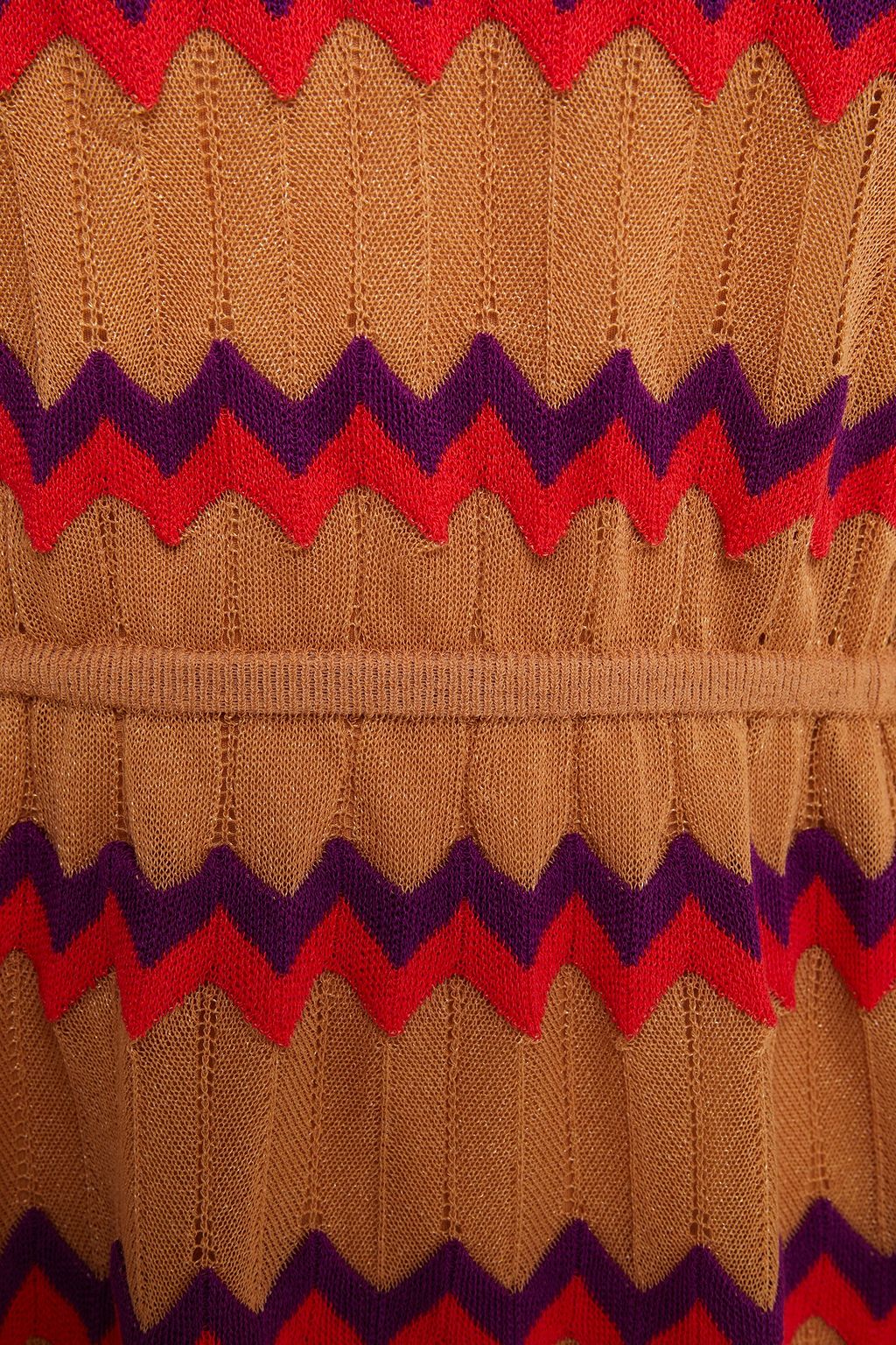 M MISSONI Gathered pointelle-knit cotton-blend mini dress