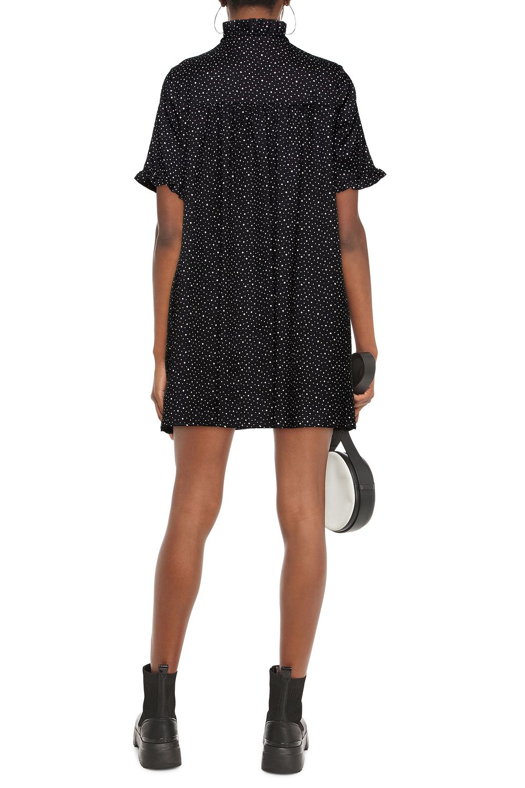 MARC JACOBS Pussy-bow polka-dot seersucker mini dress