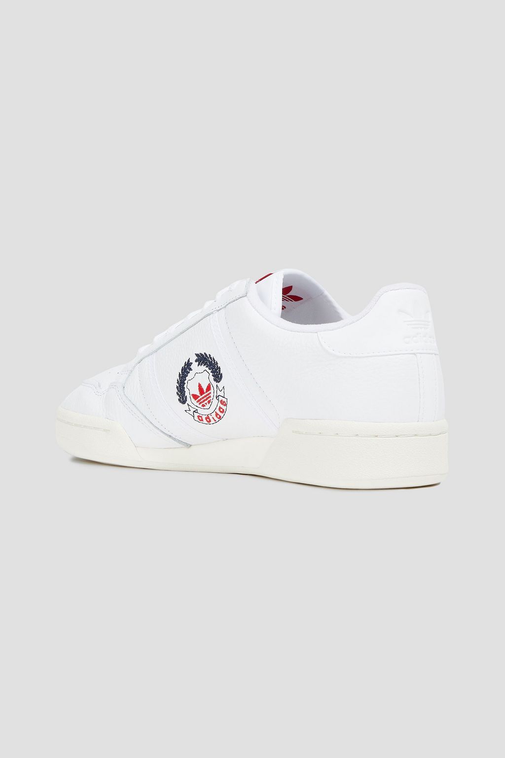 ADIDAS ORIGINALS Continental 80 embroidered pebbled-leather sneakers