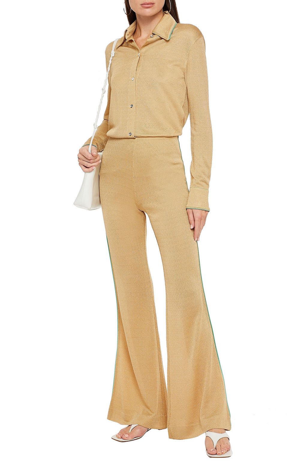 ACNE STUDIOS Metallic knitted flared pants
