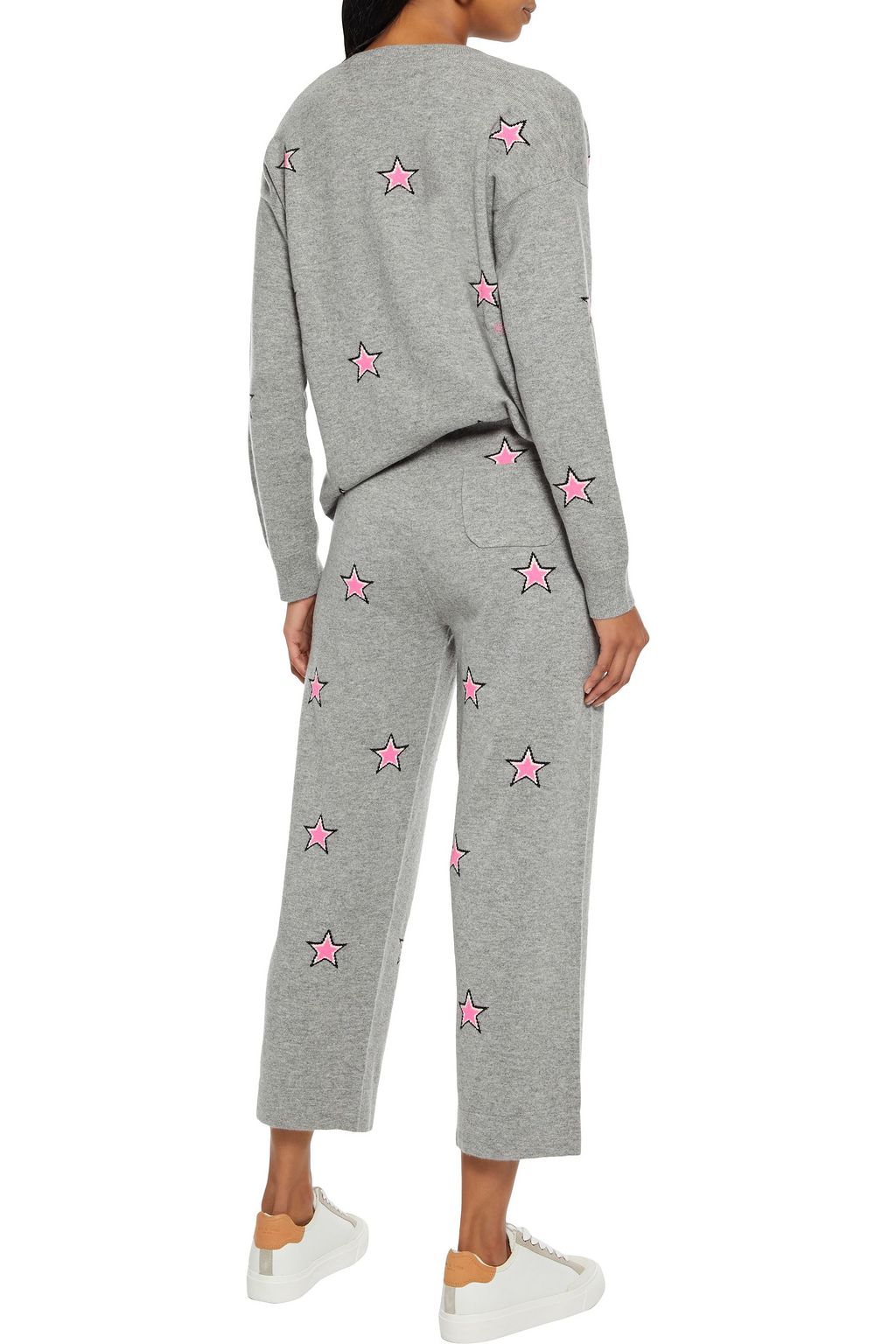 CHINTI & PARKER Cropped intarsia wool and cashmere-blend track pants
