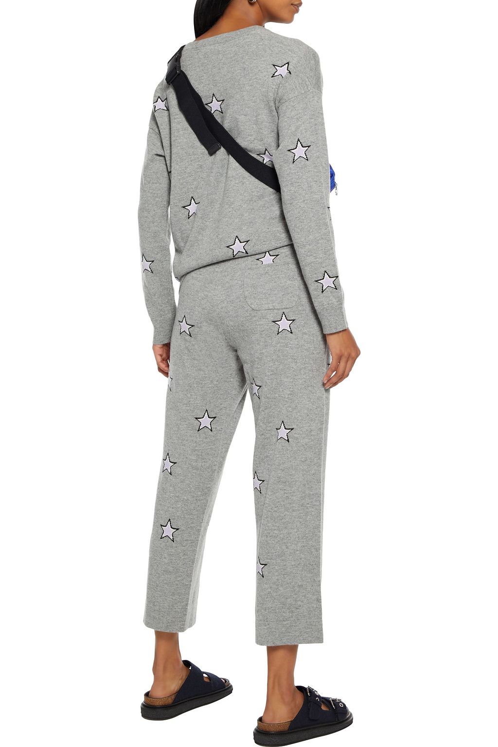 CHINTI & PARKER Cropped intarsia wool and cashmere-blend track pants