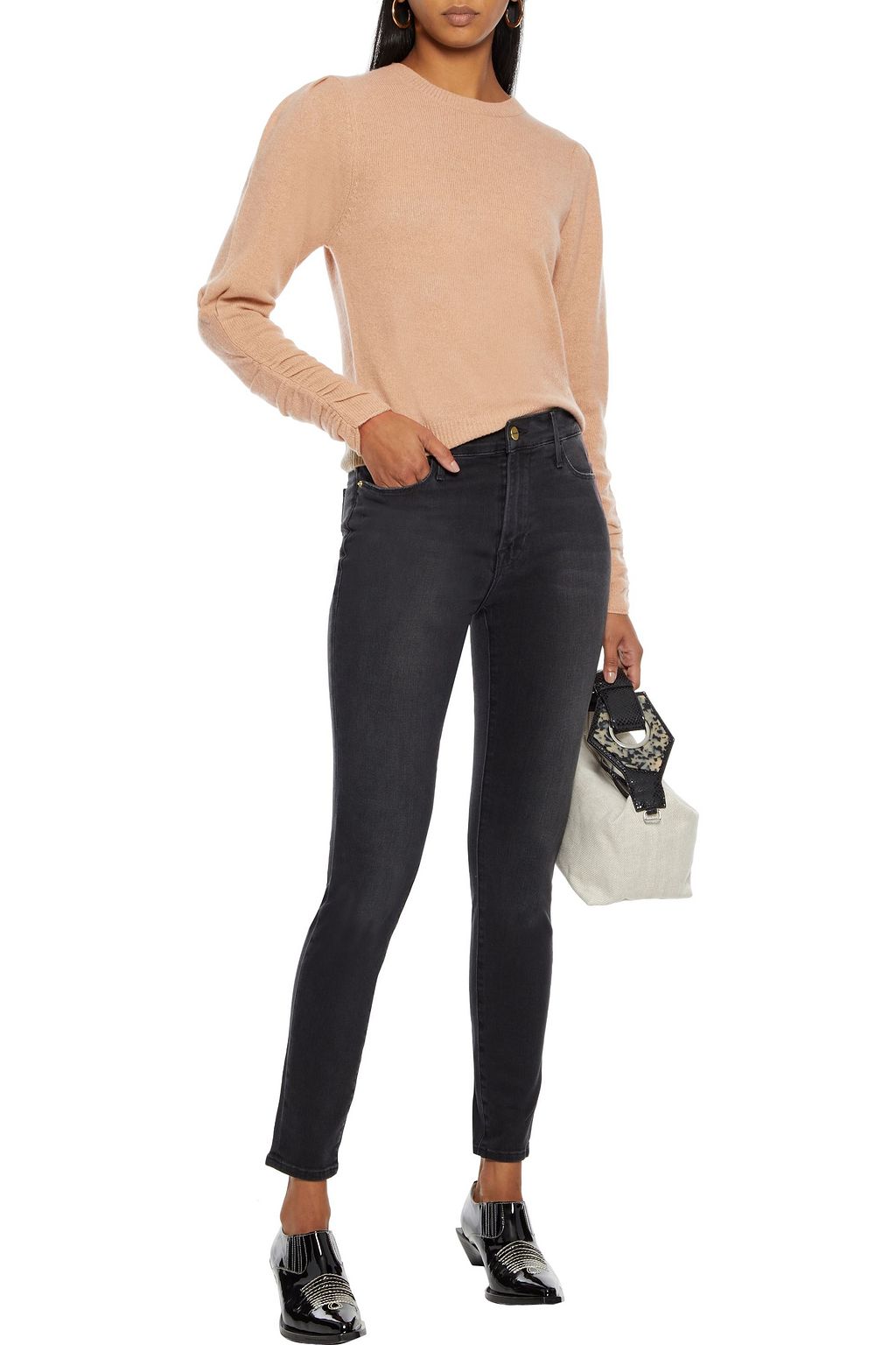 FRAME Gabby ruched cashmere sweater