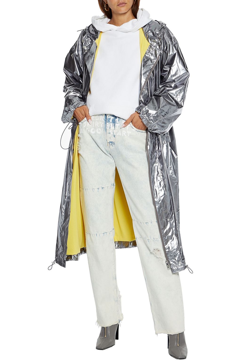 STAND STUDIO Gia metallic shell hooded parka