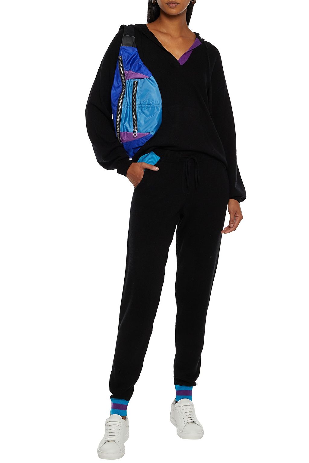 CHINTI & PARKER Color-block wool and cashmere-blend hoodie