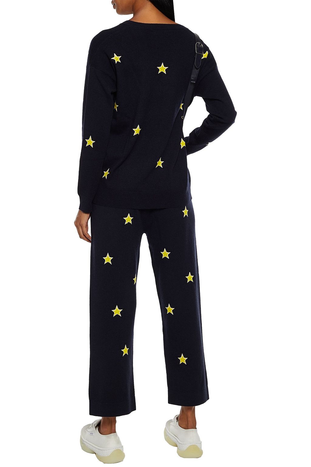 CHINTI & PARKER Cropped intarsia wool and cashmere-blend track pants