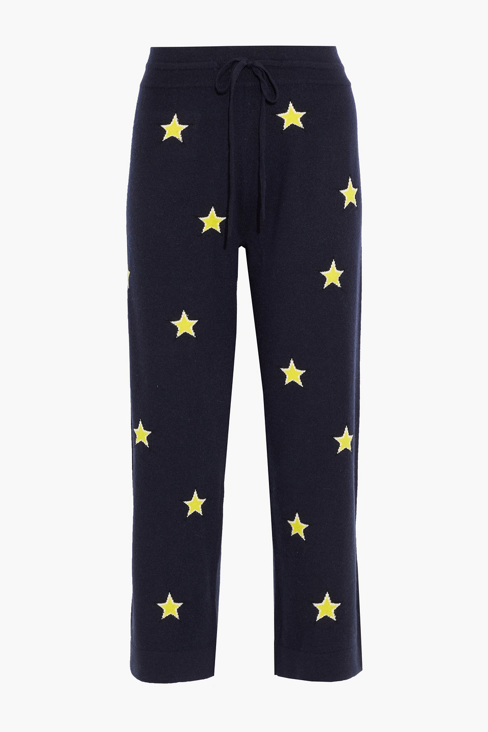 chinti and parker - cropped intarsia wool and cashmere-blend track pants - black - xs