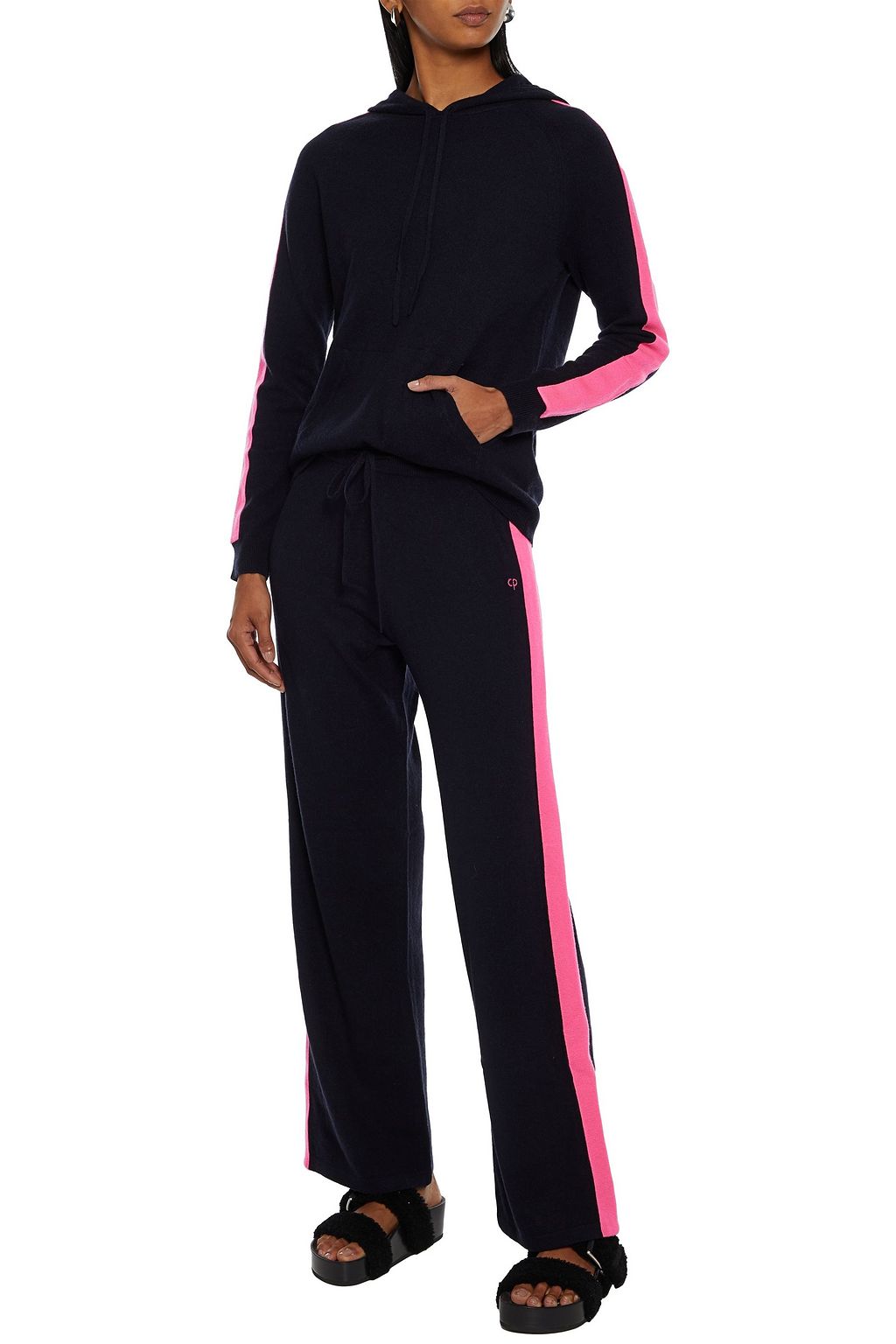 CHINTI & PARKER Striped wool and cashmere-blend track pants
