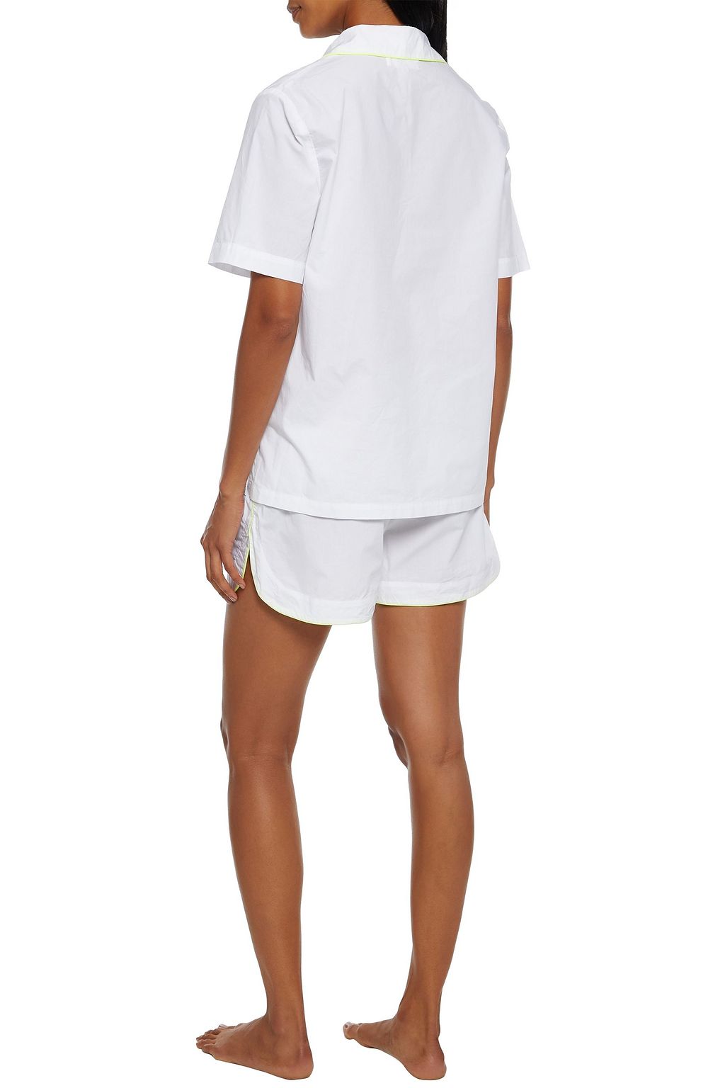 CHINTI & PARKER Neon-trimmed cotton-poplin pajama set